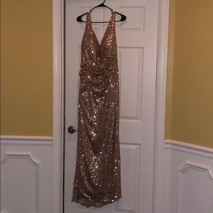 Alfredo Angelo RoseGold Sequin Formal, Prom Dress